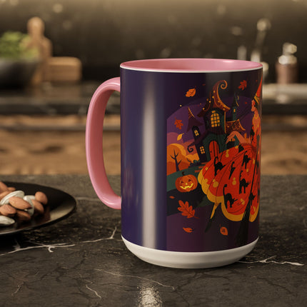 🐈‍⬛🎃 The Black Cat Witch Of Pumpkin Manor Colorful Mug – Whimsical Halloween Charm