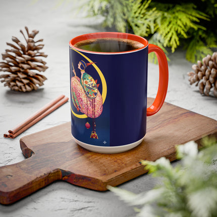 Moonlit Reflections Colorful Mug (11oz, 15oz) – Celestial Elegance, Art Deco Beauty & Dreamy Style