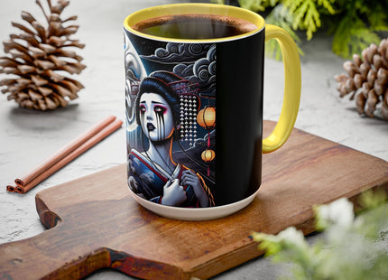 Geisha’s Black Ink Tears Colorful Mugs (11oz, 15oz)