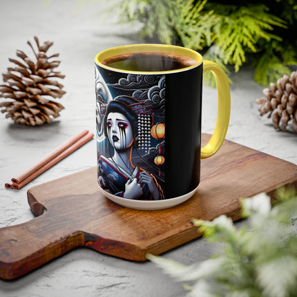 Geisha’s Black Ink Tears Colorful Mugs (11oz, 15oz)