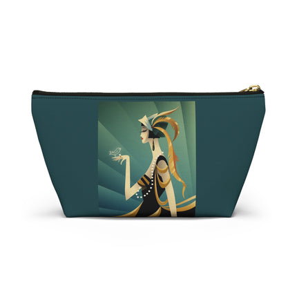 Art Deco Flapper with Bird Cosmetic Bag – Elegant Glamour & Timeless Style