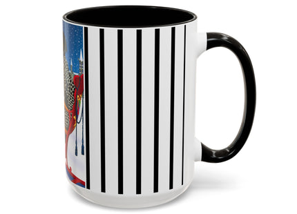 Elegant Winter Woman in Sleigh Colorful Mugs (11oz, 15oz)