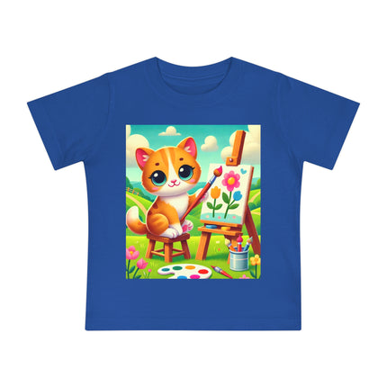 Kitten’s Creative Day Baby T-Shirt – A Little Artist at Play