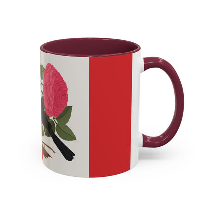 Blackbird & Rose Colorful Mugs – Timeless Elegance & Nature's Harmony