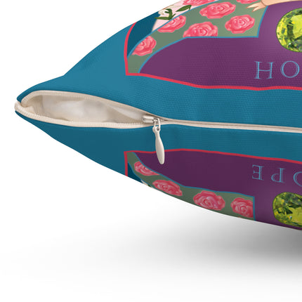 August & Peridot (from the Gem Series) by Sofia Chiostri Spun Polyester Square Pillow