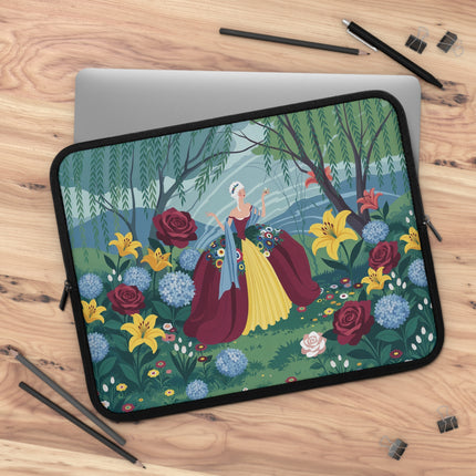 🌹🌿 The Lady Of The Willow Garden Laptop Sleeve – Art Deco Floral Elegance