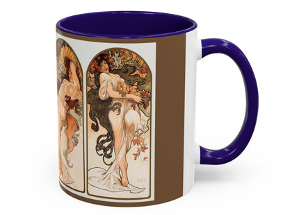 The Seasons by Alphonse Maria Mucha Colorful Mugs (11oz, 15oz)