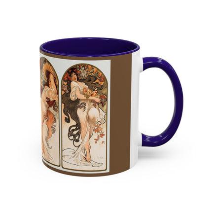 The Seasons by Alphonse Maria Mucha Colorful Mugs (11oz, 15oz)