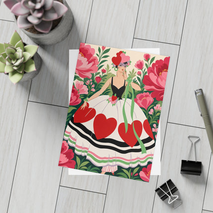 ❤️🌸 The Heart Garden Postcards With Envelopes – Art Deco Floral Romance