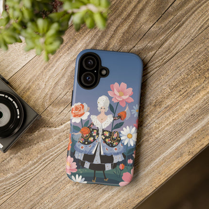 🌸🎀 The Grand Floral Promenade Phone Case – Art Deco Fashion Fantasy