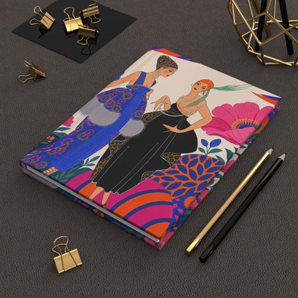 🌸🎨 The Ladies Of The Grand Floral Promenade Hardcover Journal – Art Deco Fashion Elegance