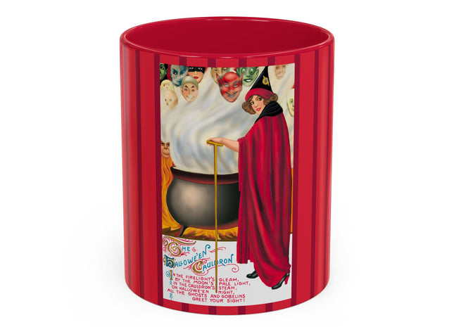 The Hallowe'en Cauldron In the Firelight's Gleam Colorful Mugs (11oz, 15oz)