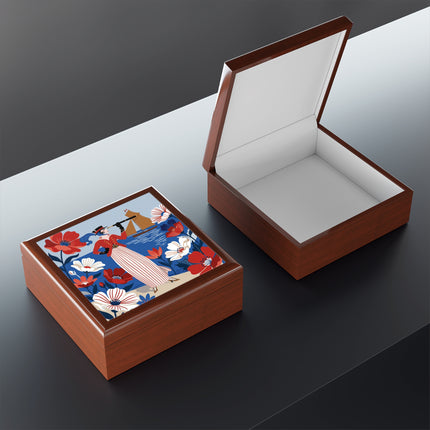 🌊🔭 The Lady Of The Seaside Lookout Jewelry Box – Art Deco Nautical Adventure