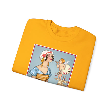 The Enchanting Painter: A Fairy's Artistic Touch Heavy Blend™ Crewneck Sweatshirt