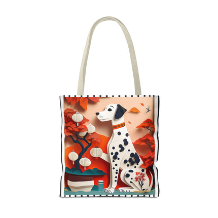 Dalmatian at an Autumn Bonsai Exhibition Tote Bag (AOP)
