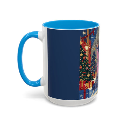 🎩🎄 Christmas Eve Promenade Colorful Mug – Art Deco Holiday Elegance