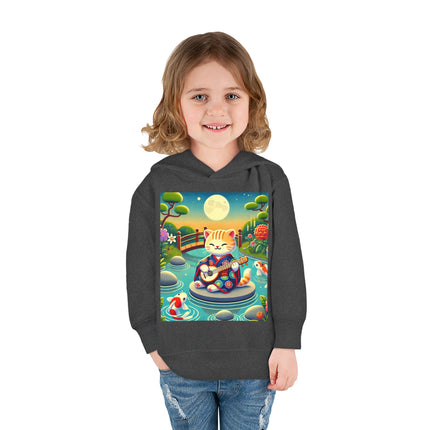 Melodic Kitten by the Koi Pond Toddler Pullover Fleece Hoodie