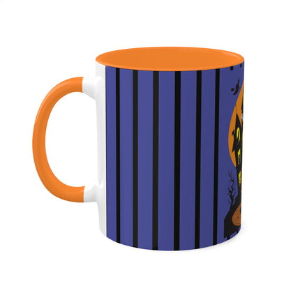 Halloween Night at the Haunted House Colorful Mugs, 11oz