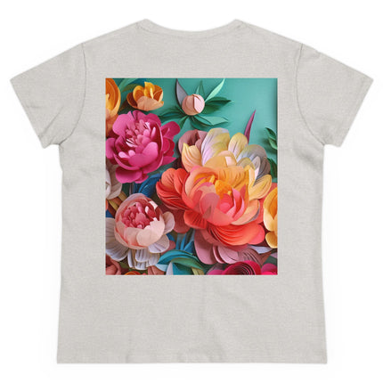 Peonies in Full Bloom Women's Midweight Cotton Tee