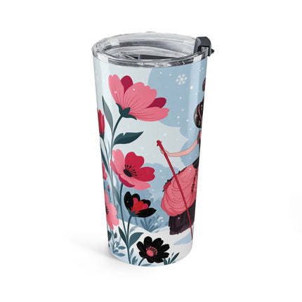 🌹❄️ The Ladies Of The Crimson Winter Tumbler – Art Deco Holiday Elegance