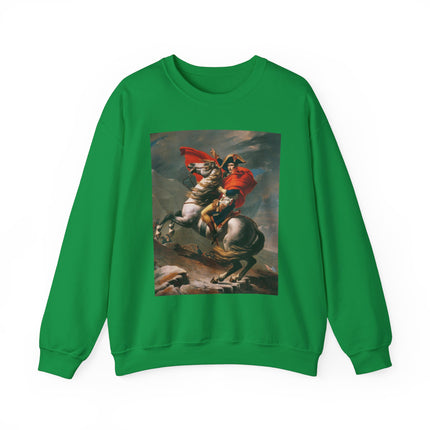 Napoleon Crossing the Alps by Jacques-Louis David Heavy Blend™ Crewneck Sweatshirt