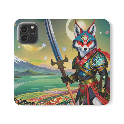 🐕⚔️ Cyberpunk Samurai Dog Flip Case – Futuristic Honor & Kitsune Spirit