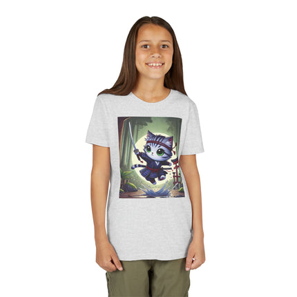 Moonlit Samurai Kitty Youth Short Sleeve Tee