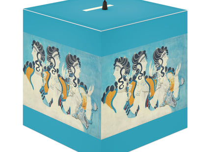Reproduction of Ladies in Blue by Emile Gilliéron Light Cube Lamp