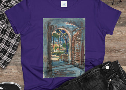 Gate in S. Miniato by Martin Monnickendam Women's Midweight Cotton Tee