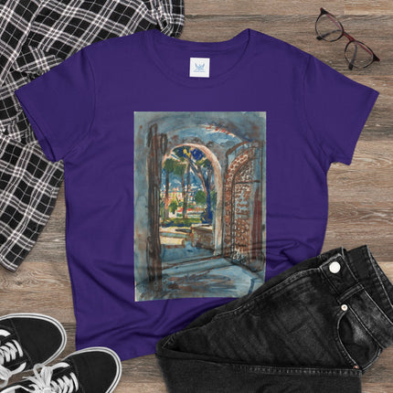Gate in S. Miniato by Martin Monnickendam Women's Midweight Cotton Tee