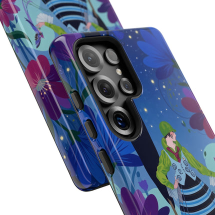🌸🐦 The Lady Of The Midnight Bird Garden Phone Case – Art Deco Floral Fantasy