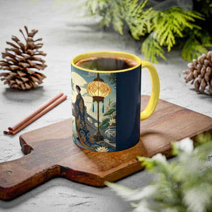 Moonlit Bridge Gentleman Colorful Mug – Imperial Serenity & Moonlit Harmony