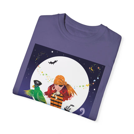 Moonlit Pirate Halloween Unisex Garment-Dyed T-shirt