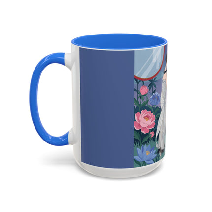 Whispers to the Golden Songbird Colorful Mugs – Art Deco Garden Elegance