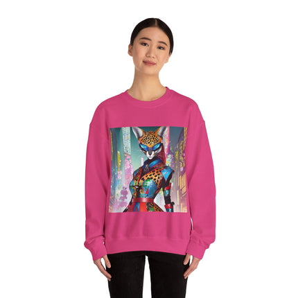 Cyber Cat Glamour Unisex Heavy Blend™ Crewneck Sweatshirt