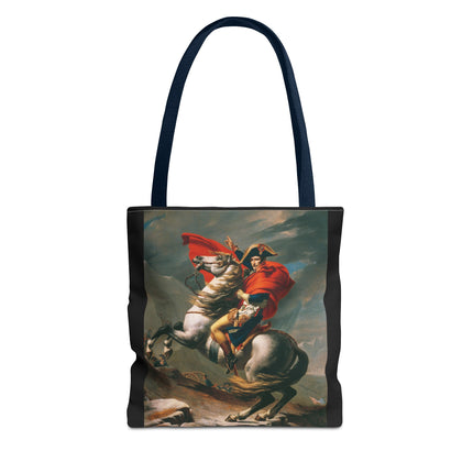 Napoleon Crossing the Alps by Jacques-Louis David Tote Bag (AOP)