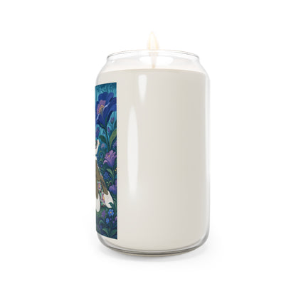 💜🌸 The Enchanted Twilight Flower Garden Scented Soy Candle – Art Deco Floral Elegance