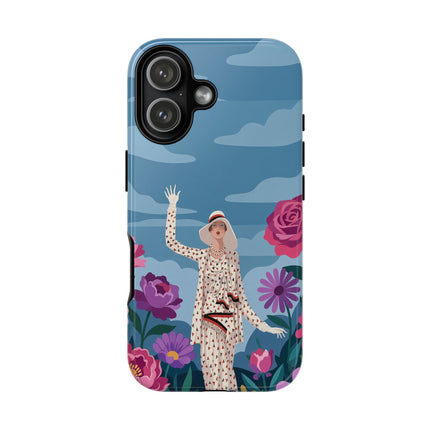 🌺👒 The Grand Flower Promenade Phone Case – Art Deco Fashion Illustration