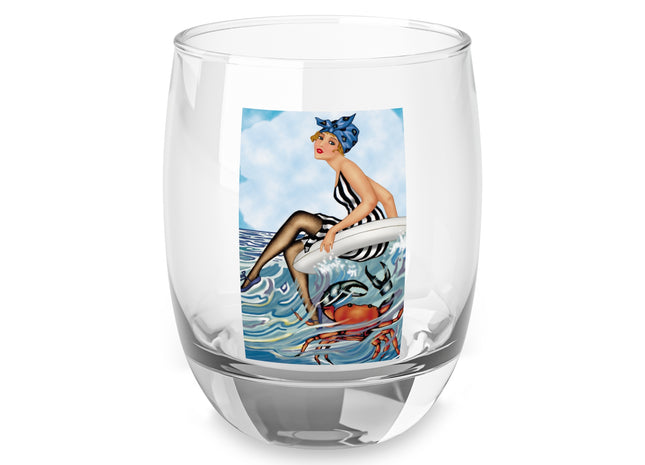 Playful Waves and Fashion Follies Whiskey Glass