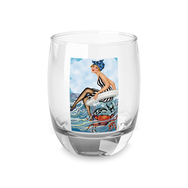 Playful Waves and Fashion Follies Whiskey Glass