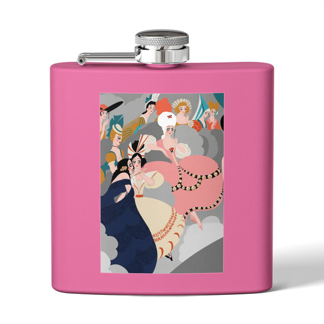 Celestial Masquerade Stainless Steel Flask – Theatrical Elegance & Floating Whimsy
