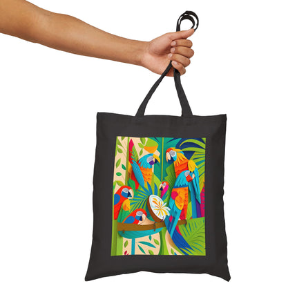 Colorful Macaws Cotton Canvas Tote Bag