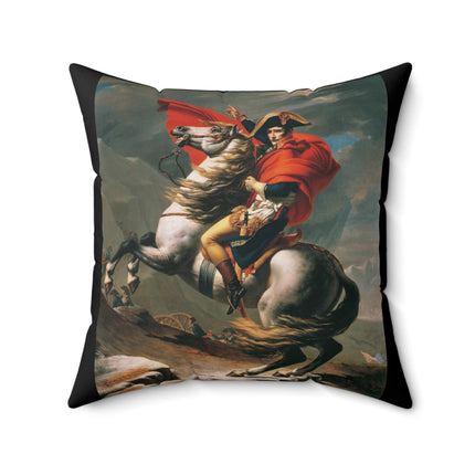 Napoleon Crossing the Alps by Jacques-Louis David Spun Polyester Square Pillow