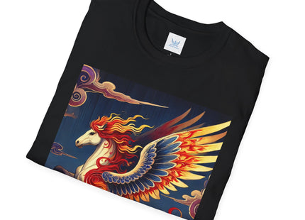 Flame-Winged Horse at Sunset Unisex Softstyle T-Shirt
