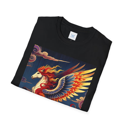 Flame-Winged Horse at Sunset Softstyle T-Shirt