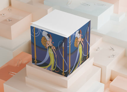 Smoke and Secrets: A Glamorous Encounter in Prohibition Era Note Cube