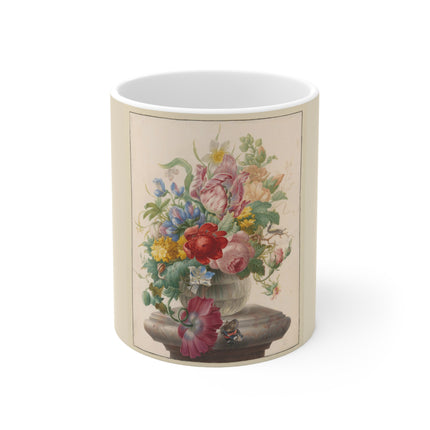 Flowers in Vase by Herman Henstenburgh Ceramic Mug 11oz