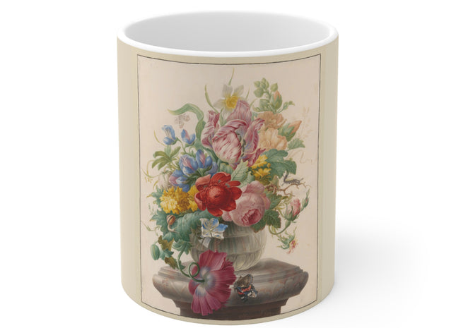 Flowers in Vase by Herman Henstenburgh Ceramic Mug 11oz