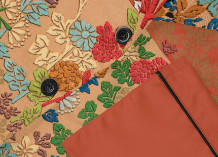 Japanese Fan Flower Pattern by G.A. Audsley Women's Satin Pajamas (AOP)