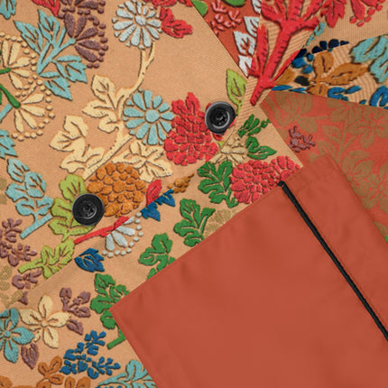 Japanese Fan Flower Pattern by G.A. Audsley Women's Satin Pajamas (AOP)